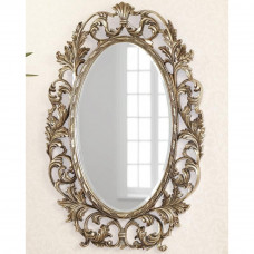 Зеркало в стиле борокко овальное настенное в раме Гойя Florentine Silver 